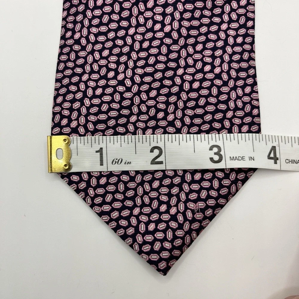 Brooks Brothers Necktie Men Silk‎ Red Pink Stain Resistant USA Made